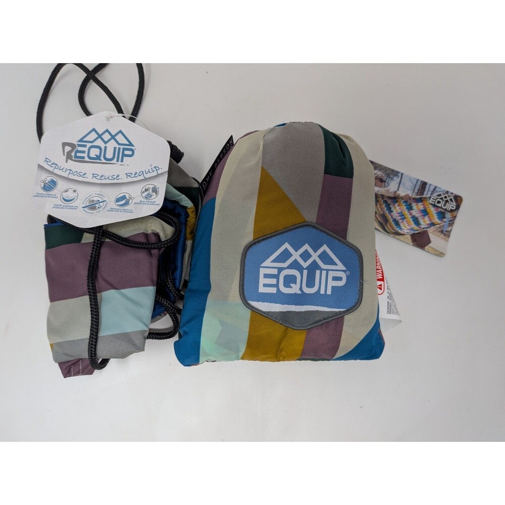 NEW Equip One Person Travel Hammock Industrial Lines Colorful Camping Boho